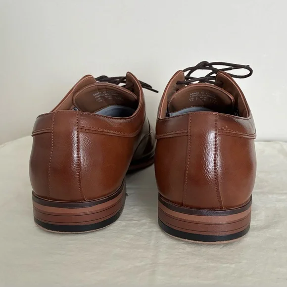 Madden Ortholite Men’s Vegan Leather Oxford Lace-up Dress Shoes, Cognac; Size 13